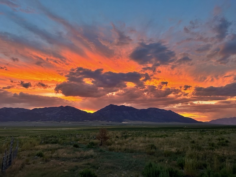 Sunset view across the Silver Lion Farms campus in Nevada’s high desert